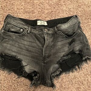 Black cut off shorts